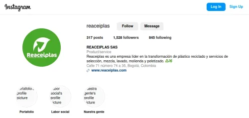 Reaceiplas website screenshot 2